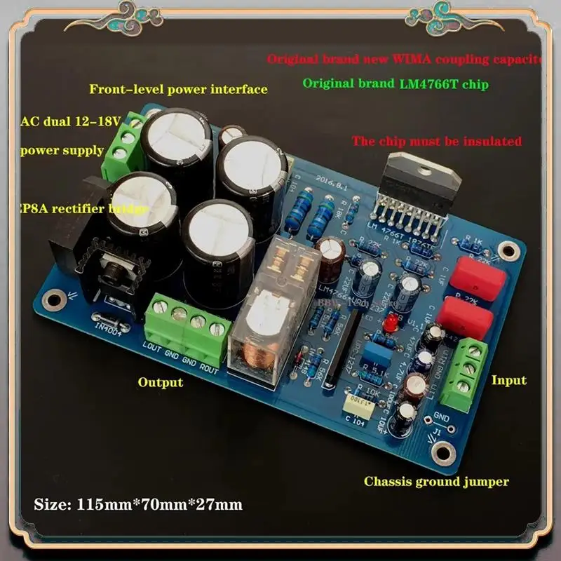 【2025 NUEVO】 Placa amplificadora de potencia estéreo LM4766 40W + 40W Dual 12V-24V 8 Ohms 2,0 canales con protección avanzada de altavoces