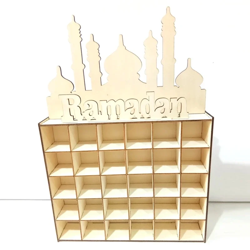 Eid Mubarak Count Down Wooden Ramadan Calendar Cabinet Eid Al-Fitr Islamic Muslim Gift Ramadan Kareem Decoration 2023 For Home