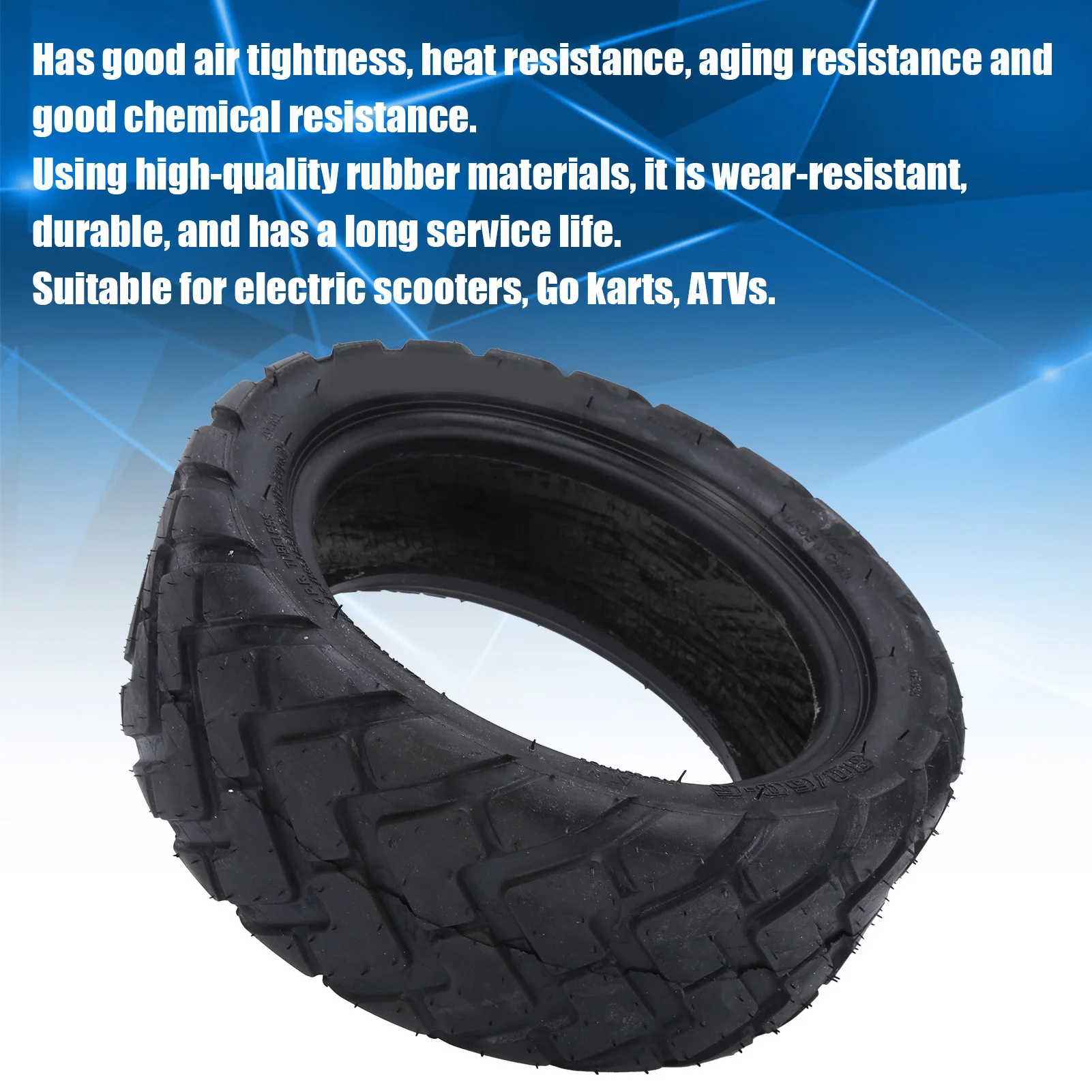 80/60‑6 Vacuum Tubeless Rubber Tire Tyre for Electric Scooter Karts ATV Replacement Electric Scooter Replacement Tires