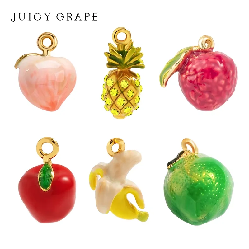 

JUICYGRAPE Enamel Fruit Pendant For Jewellery Making DIY Earrings Necklaces Bracelete Pendant Accessories 18K Gold Plated
