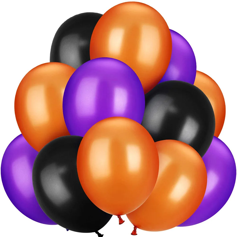 12 inch thick round latex balloons 100 halloween bar dance party decoration and arrangement supplies