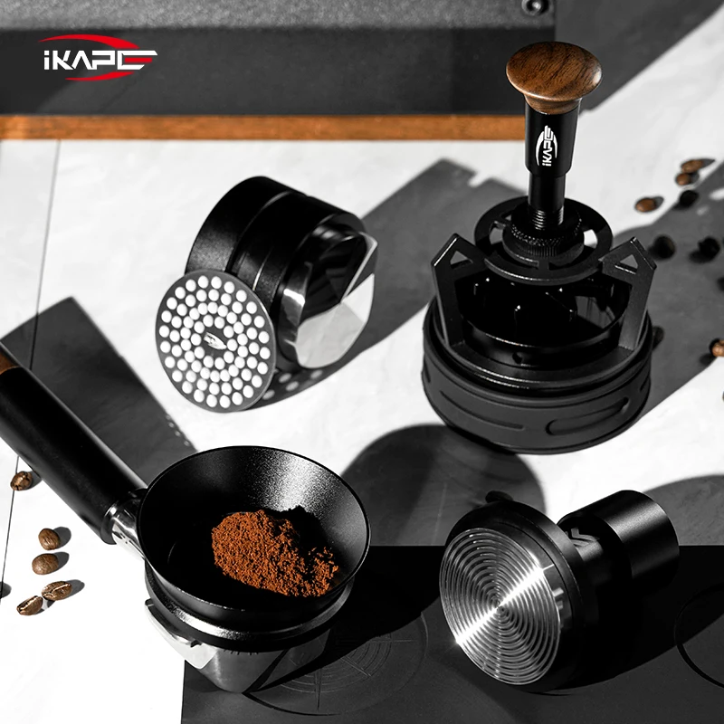 IKAPE 5-in-1 Espresso Tool Kit 51/54/58MM - Tamper Distributor WDT Tool Puck Screen Dosing Funnel | Top Choice for Coffee Lovers