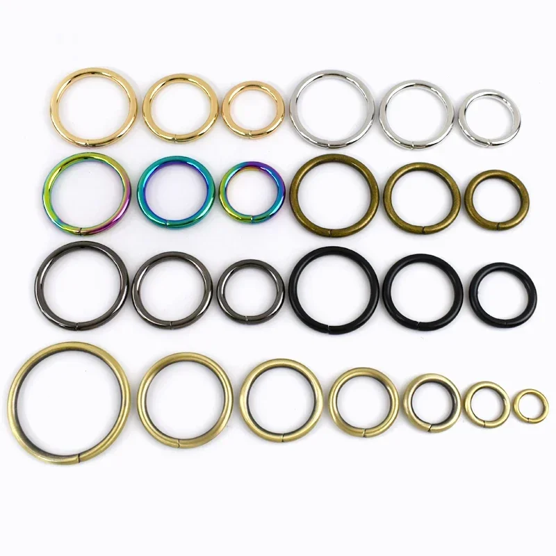 20Pcs 20/25/32/38mm Metal O Ring Buckles for Bag Straps Backpack Loops Clasp Keychain Connector Leather Hardware Accessories