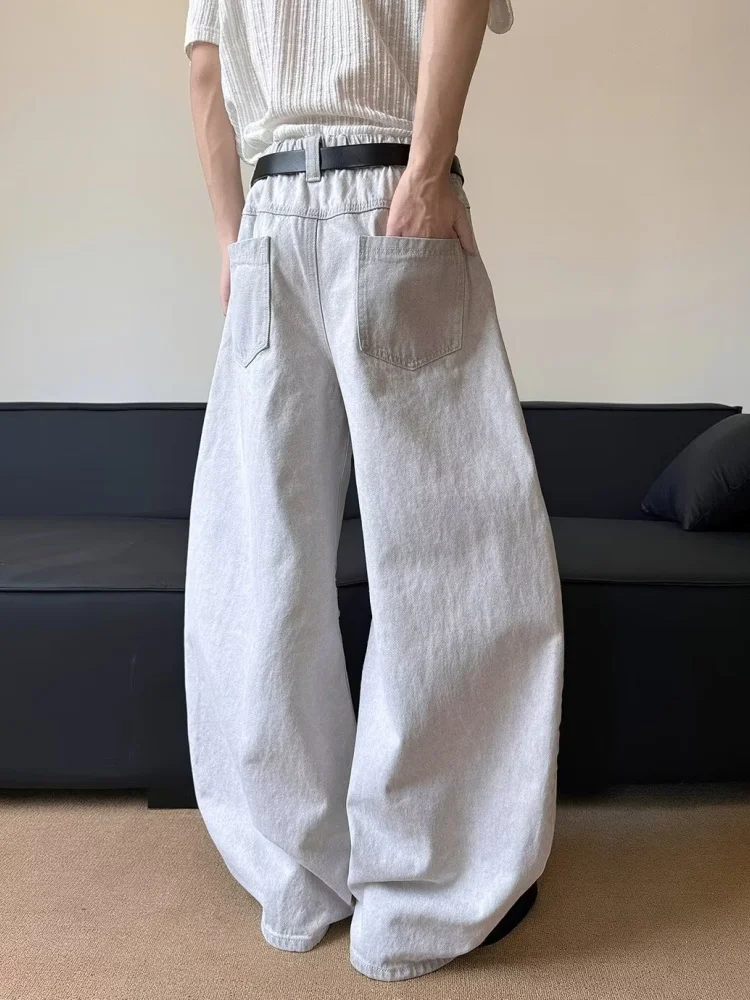 2026 Y2K Mode Gewaschene Weiße Baggy Plissierte Jeans für Herren – Lässige Luxus-Baumwollhose im Straight-Schnitt – Moda Hombre – Detail 11