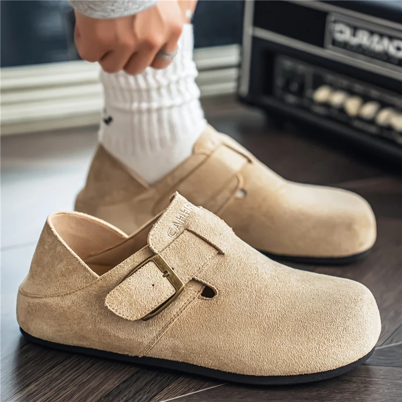 Men's New Autumn Outdoor Thick Sole Height Increasing Casual Shoes, Versatile Comfort Retro Slip-On Soft Sole Loafers