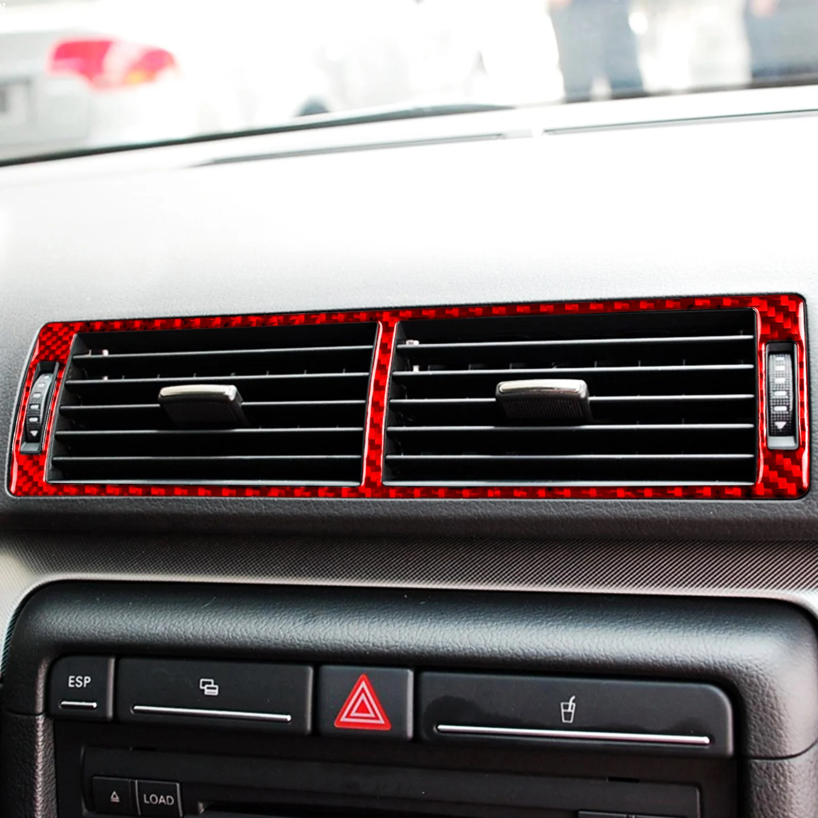 لأودي A4 S4 B7 2005-2008 ألياف الكربون تكييف الهواء المركزي التيار المتناوب منفذ لوحة غطاء الزخرفية الملحقات الداخلية ملصق