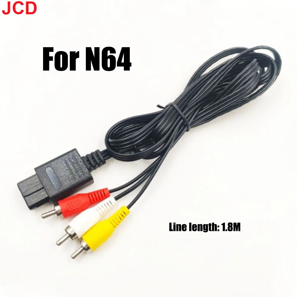 JCD 1pcs For N64 Audio Audio TV Video Cord AV Cable To RCA Dock 1.8M For Super Nintend Game Cube N64 SNES SFC Game Accessory