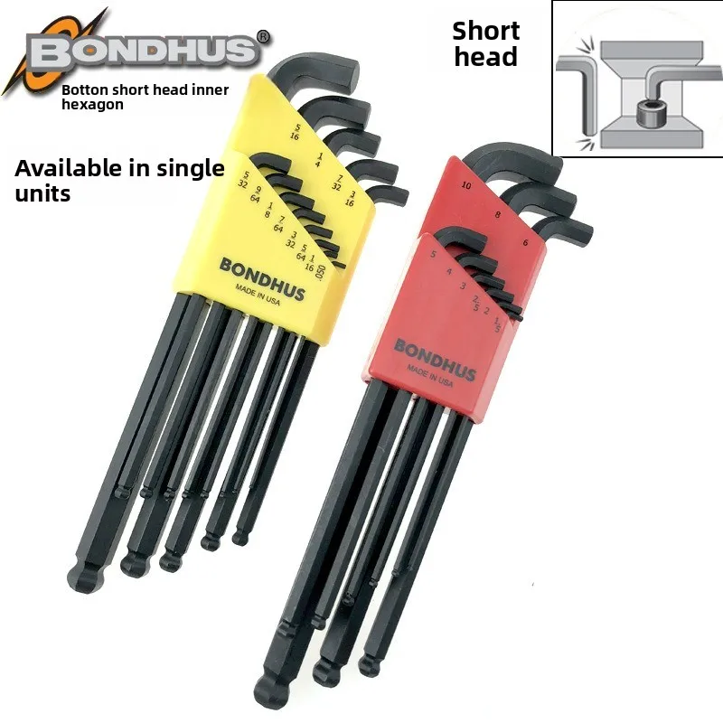 US BONDHUS Short Head Hex Key Wrenches 16599/37/38/92 16737/16799/92 Durable Design for Long Term Use