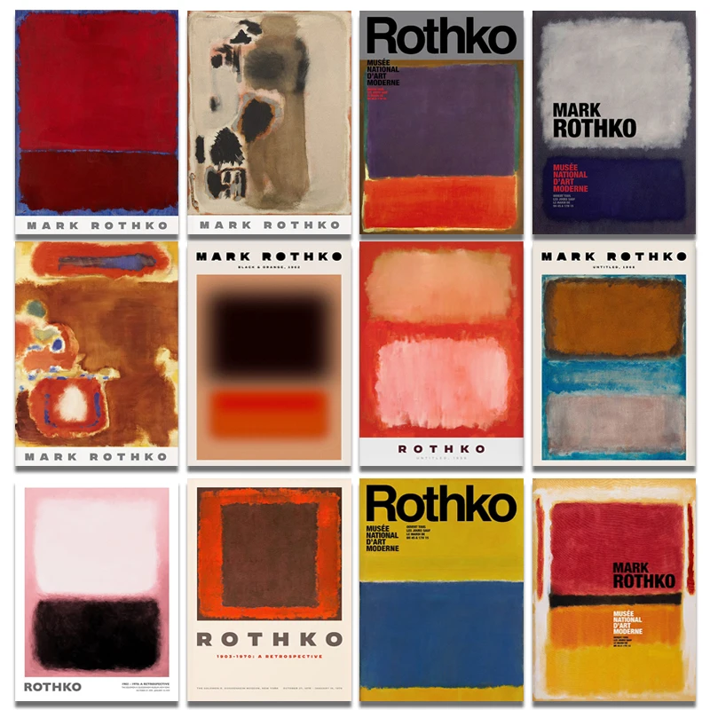 Famous Mark Rothko Abstract Multicolor Murals Canvas Painting Posters and Prints Nordic Modern Living Room Home Decoration Art