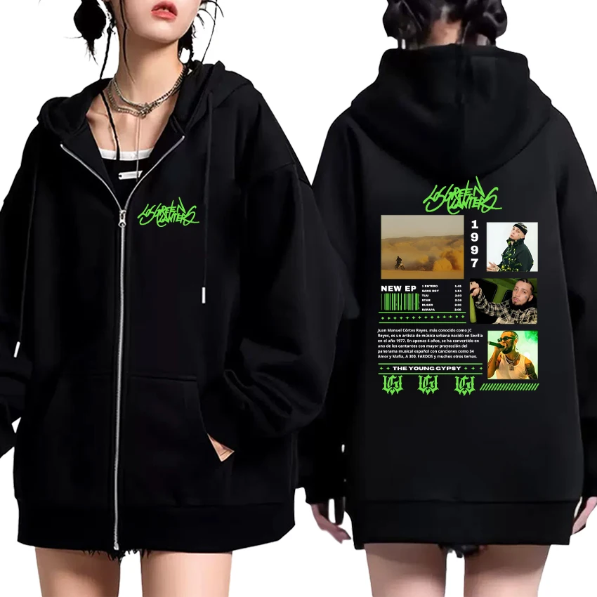 

Rapper Jc Reyes Album Tour 2025 Cover Zipper Sweatshirts Autumn Winter Men Women Hip Hop Outerwear Unisex Harajuku Zip Up Coat