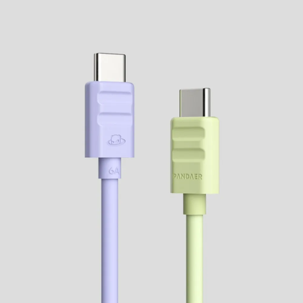 PANDAER 100W High Power Fast Charging Cable USB-C Graphene Shielding Layer LSR Soft Wire Support iPhone Meizu 21 Series Charge