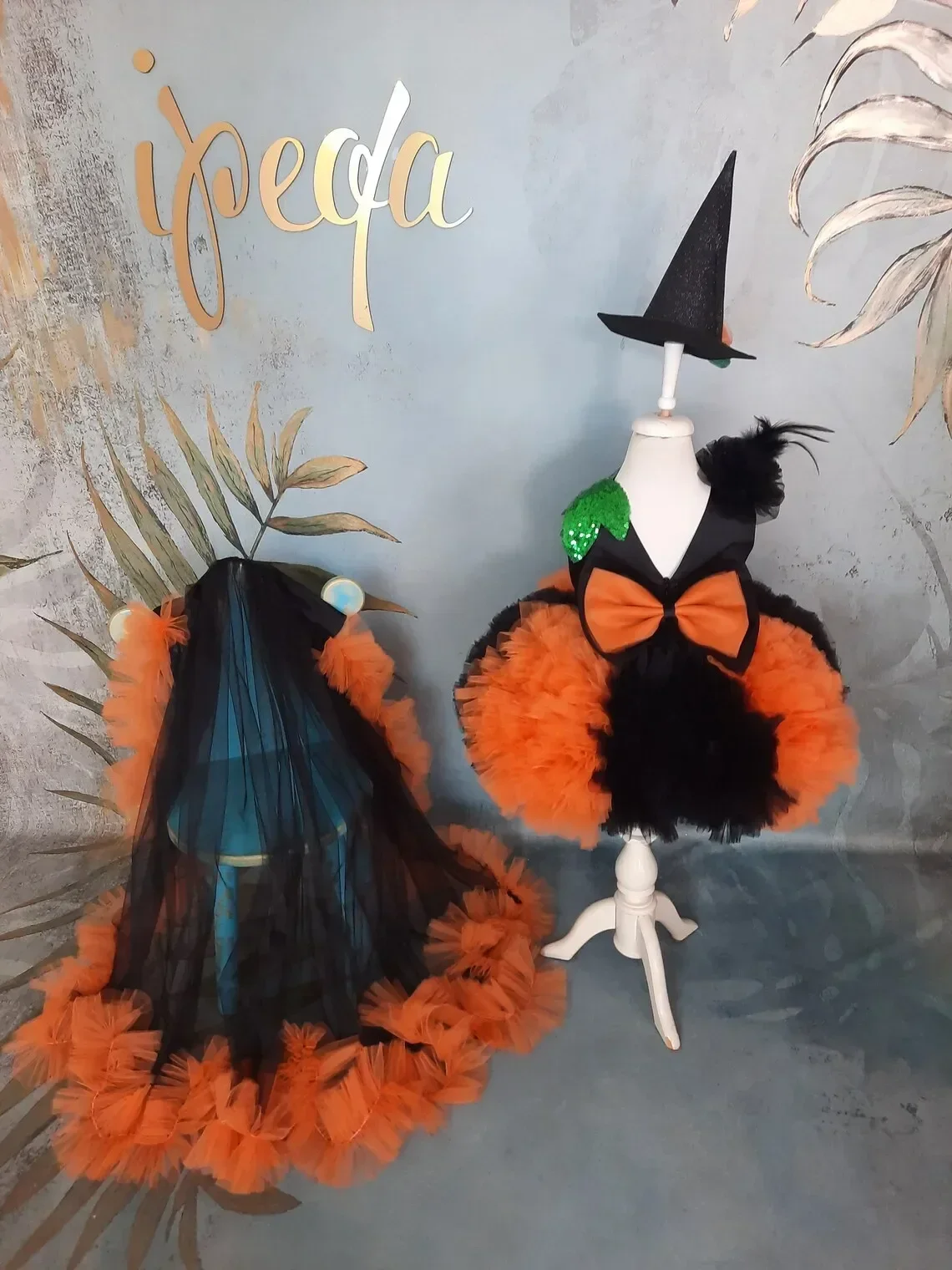 Costume d'Halloween en Tulle Noir et Orange pour Bébé Fille, Robes de ixd'Anniversaire, Nministériels d à Volants, Tenue de Sainte Communion pour Enfants en Bas Âge