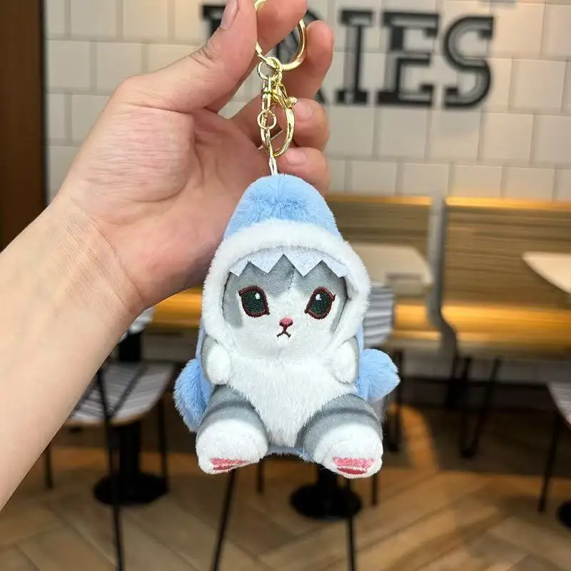 Kawaii Shark Cat Plush Toy Soft Stuffed Colorful Shark Cat Doll Kids Toys Birthday Christmas Gift for Boys Girls