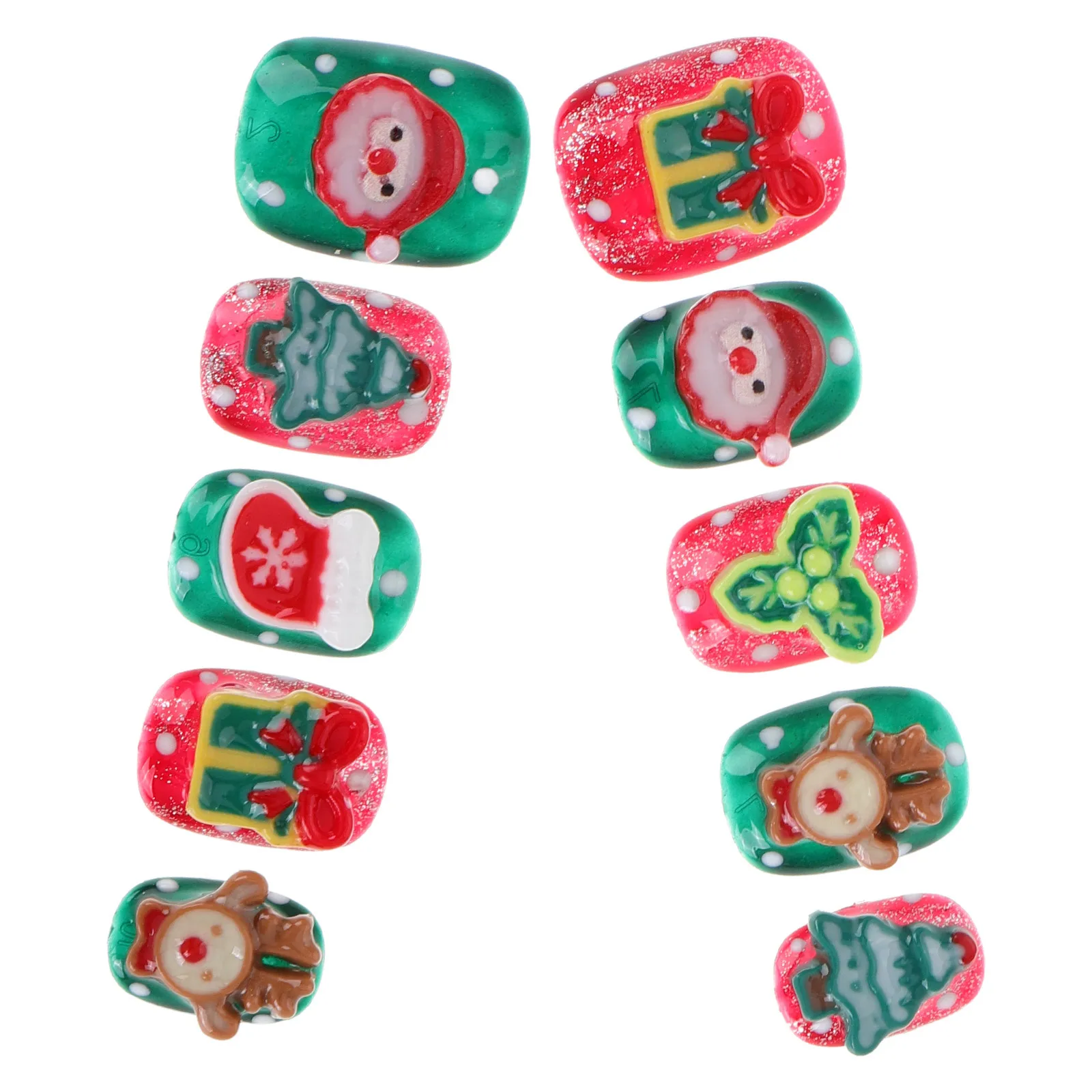

Christmas Short Armor Fake Nail False for Party Tips Handmade Nails Decorative Manicure Full