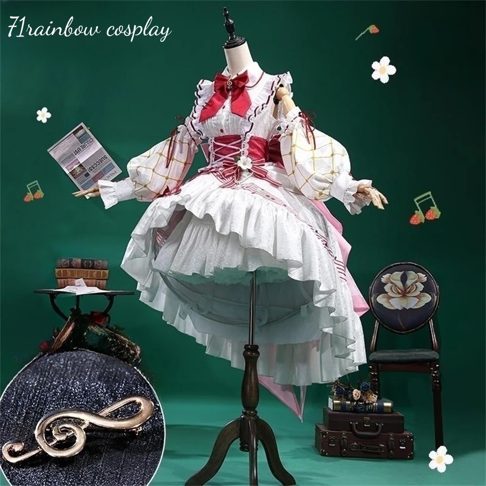 Miku 15th Anniversary Strawberry Dresses Cosplay Costume Woman Anime Miku Roleplay Sets Dress Miku Cosplay Clothes