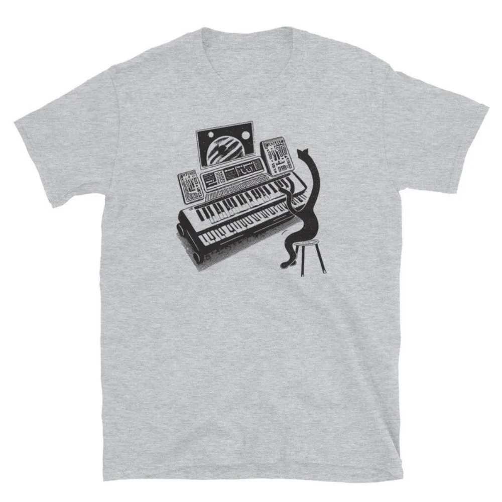 Synthesizer Cat Shirt Modular Synth Beat Maker Gift Music Producer Tees Techno Tshirt Music Gift Analog Synth Shirt Dj Shirt