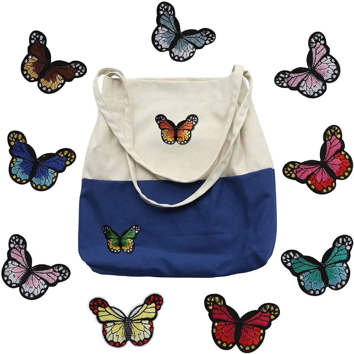 Butterfly Cloth Stickers - Cartoon Embroidery Iron-On Patches for Clothing Accessories, Colorful DIY Design for Bags Shoes Hats
