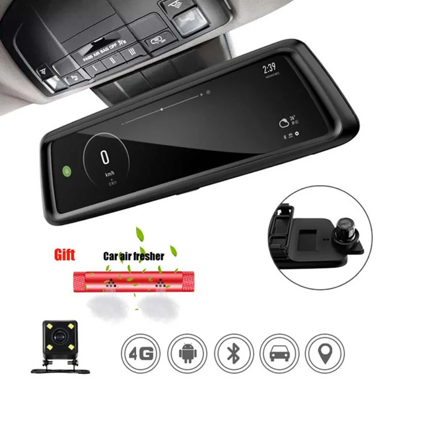Vollbild 10 Zoll 4g Android 5.1 GPS-Navigation Auto DVR Rückspiegelkamera