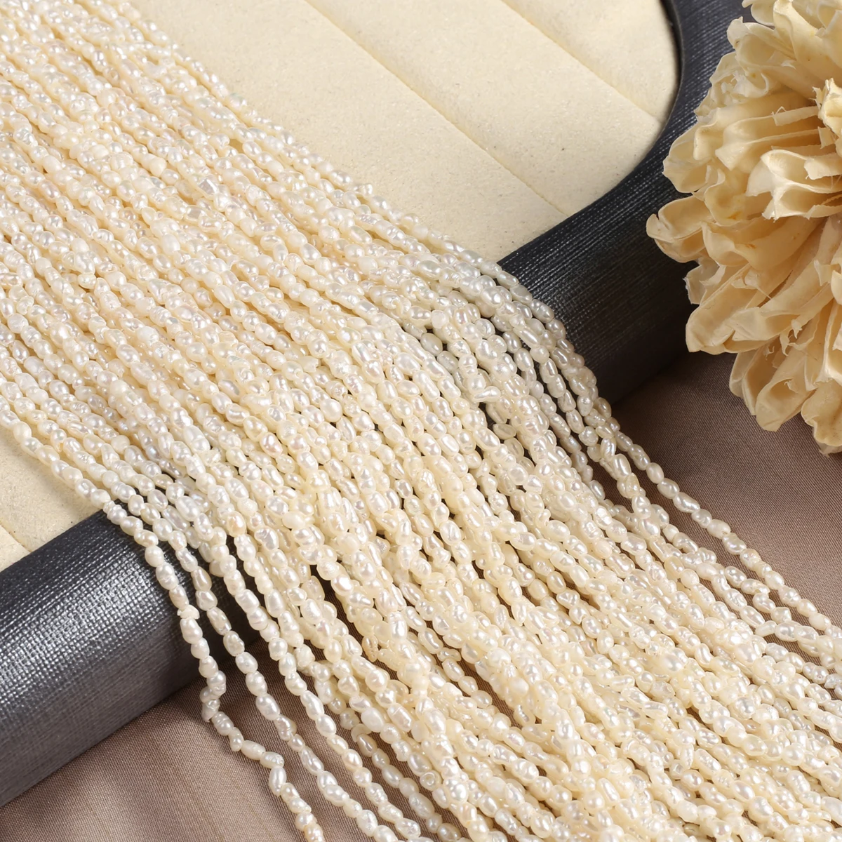 Natural Freshwater Pearls White Pearl Beads Rice Shape Beads for Jewelry Making DIY Elegant Women Necklace Bracelet  A Strand