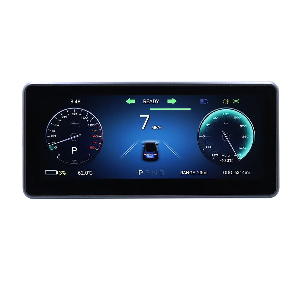 Vjoycar Car Navigation Android 10 inch LCD Touch Screen HUD Gauge GPS Head Up Display for Tesla Model 3 Model Y Dashboard