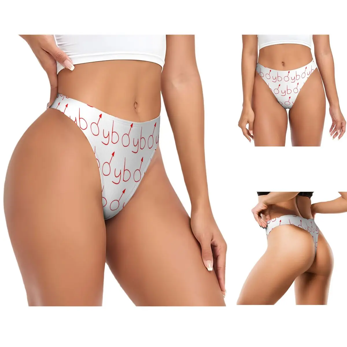 Комплект нижнего белья Custom Boymoder: дышащие стринги и трусики-танга для женщин, удобное эластичное белье