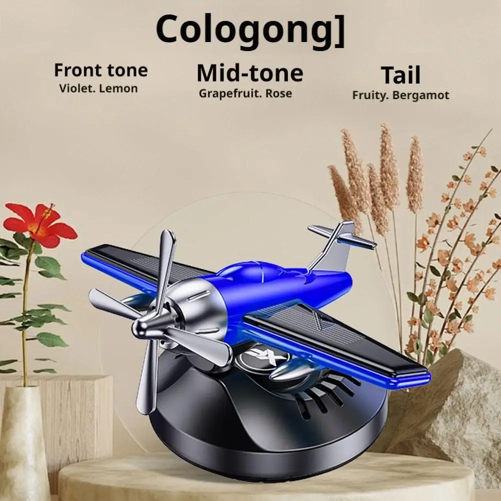 Solar Energy Powered Rotating Propeller Fighter Car Air Freshener Scent Perfume Airplane Fragrance Diffuser Dashboard Aroma - view 4