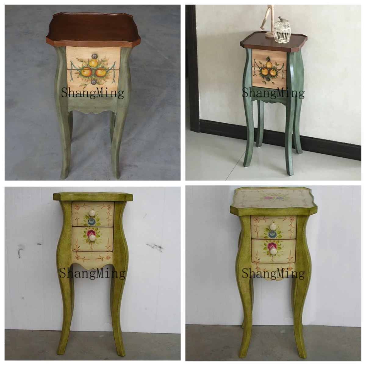 

ZYY rural retro sofa side few small apartment bedside table painted furniture cabinet