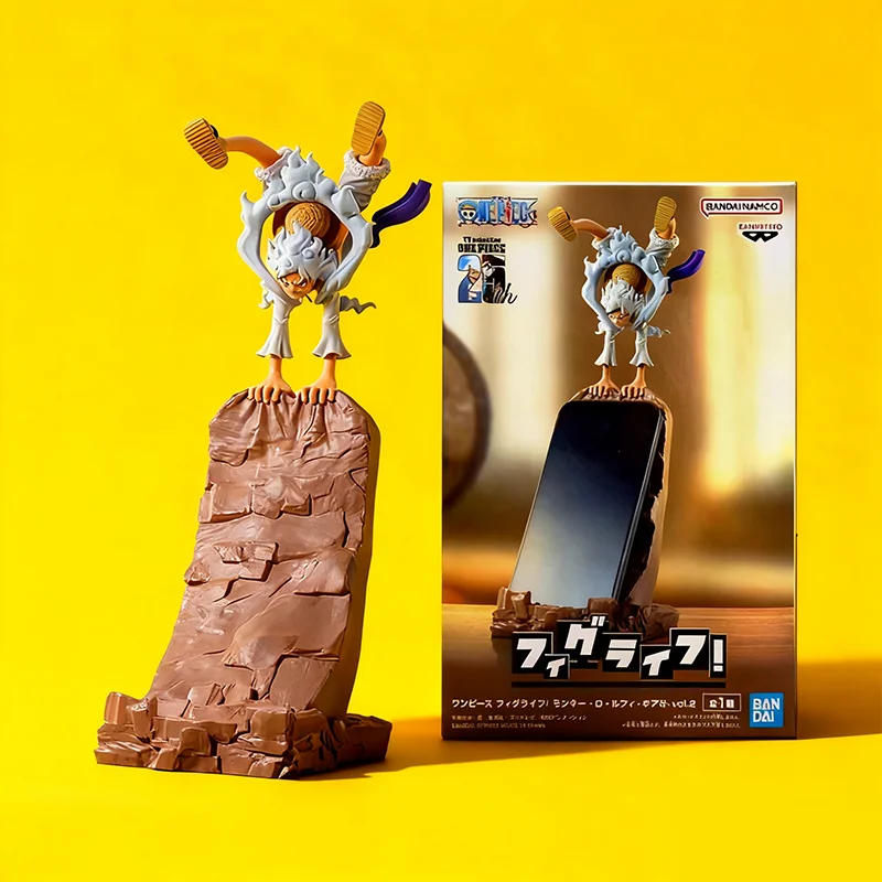 

Bandai Original Banpresto One Piece Figlife Nika Gear 5 Inverted Luffy Phone Holder Action Figures Anime Kids Toys Festival Gift