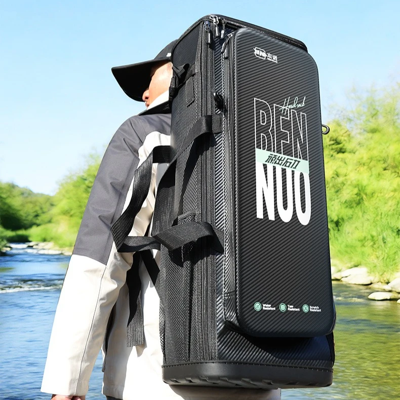 Outdoors Multifunctional Fishing Gear Storage Large Capacity Backpack Fishing Bucket Bag Hard Shell Backpack Waterproof