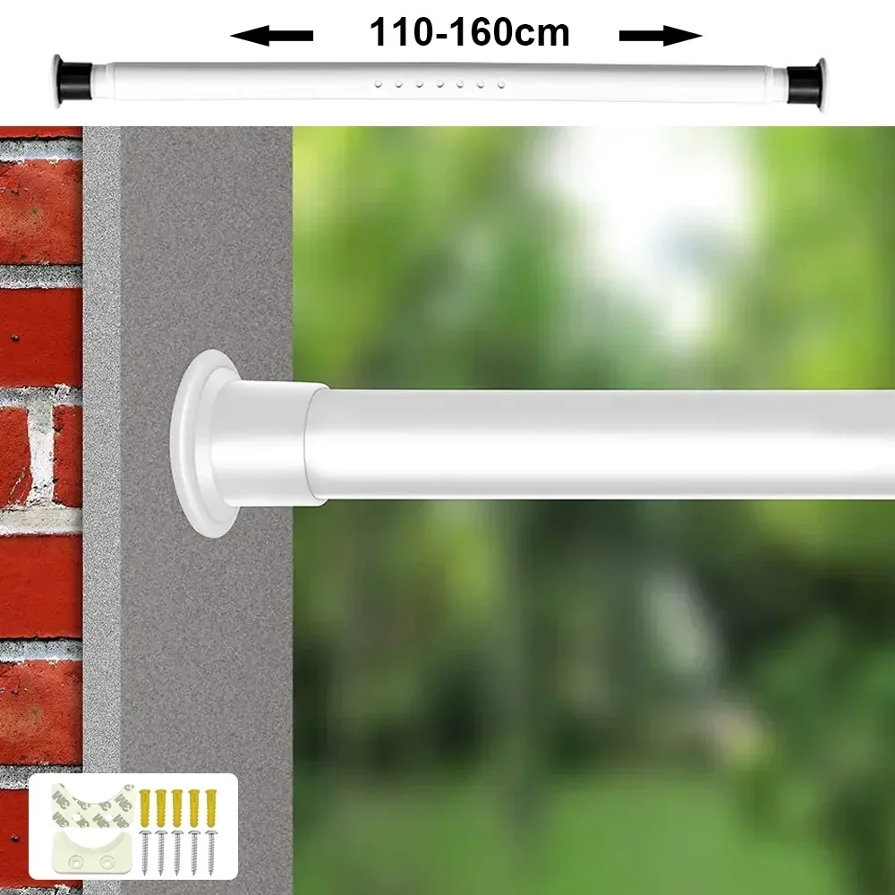 Gordijnroeden Verstelbare Gordijnroeden Douchegordijnroeden Geen Boren Antislip Telescopische Stang 70-360cm Optioneel