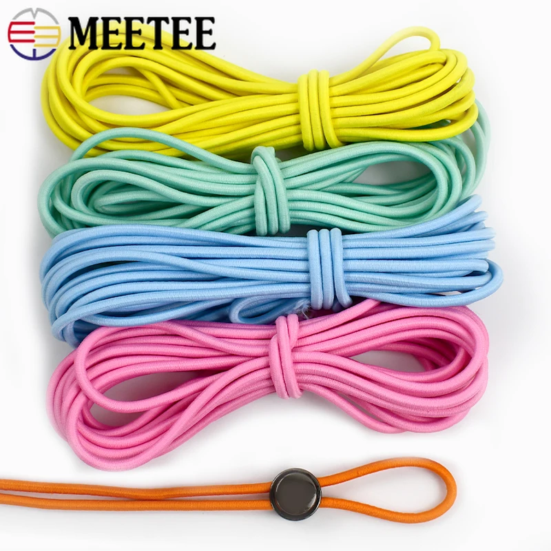 10/20/50M 4mm Elastic Rope Rubber Bands Round Stretch Elastics Cords for HairBand Belt Drawstring Garment DIY Sewing Accessories