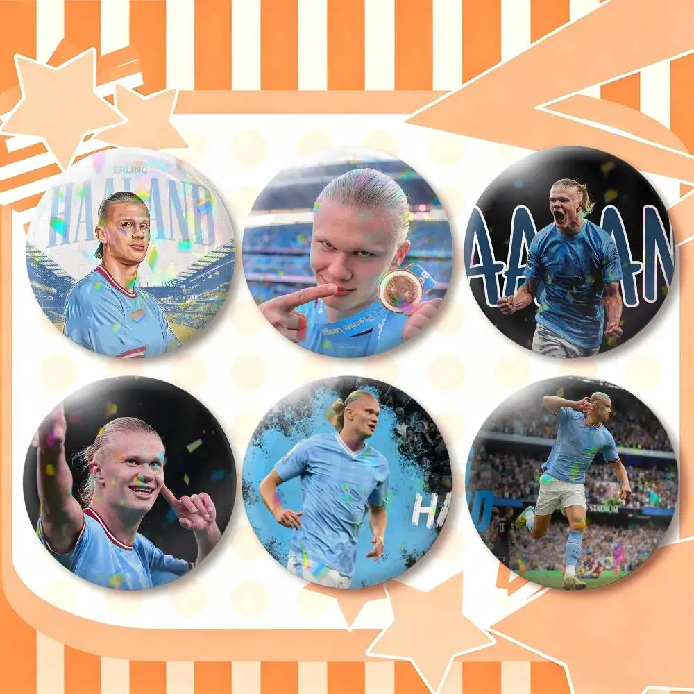 Footballer E-Erling H-Haaland  25mm 32mm 44mm 58mm 75mm Brooches Badges Pins for Accessories Gift