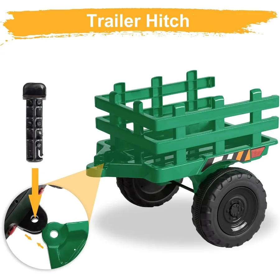 Ride on Tractor with Remote Control 25W Motors Electric Tractor with Trailer for Toddler 12V Battery Powered Ride on car Toy fo