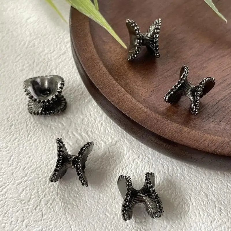 5Pcs Alloy Wave Spacer Beads Premium Alloy Material DIY Jewelry Accessories for Bracelet Necklace Craft Projects