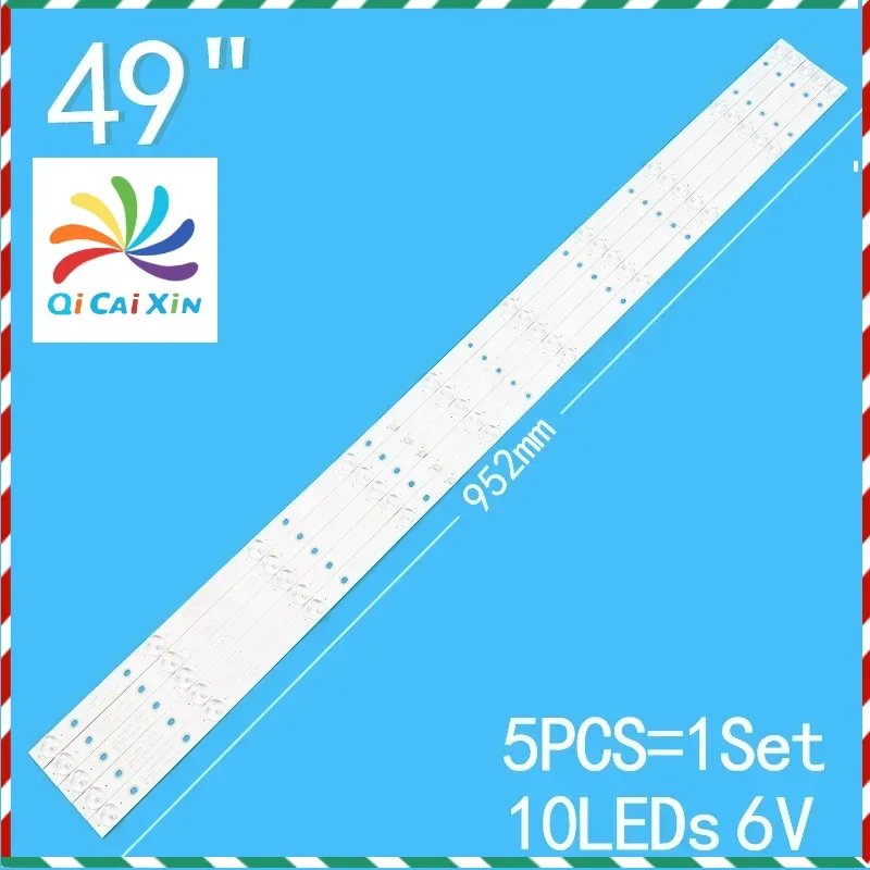 

5PCS/lot 952mm For 49" TV JS-D-JP49DM-101EC (80720) 6V/LED E49DM1000 951-14-1T E493538