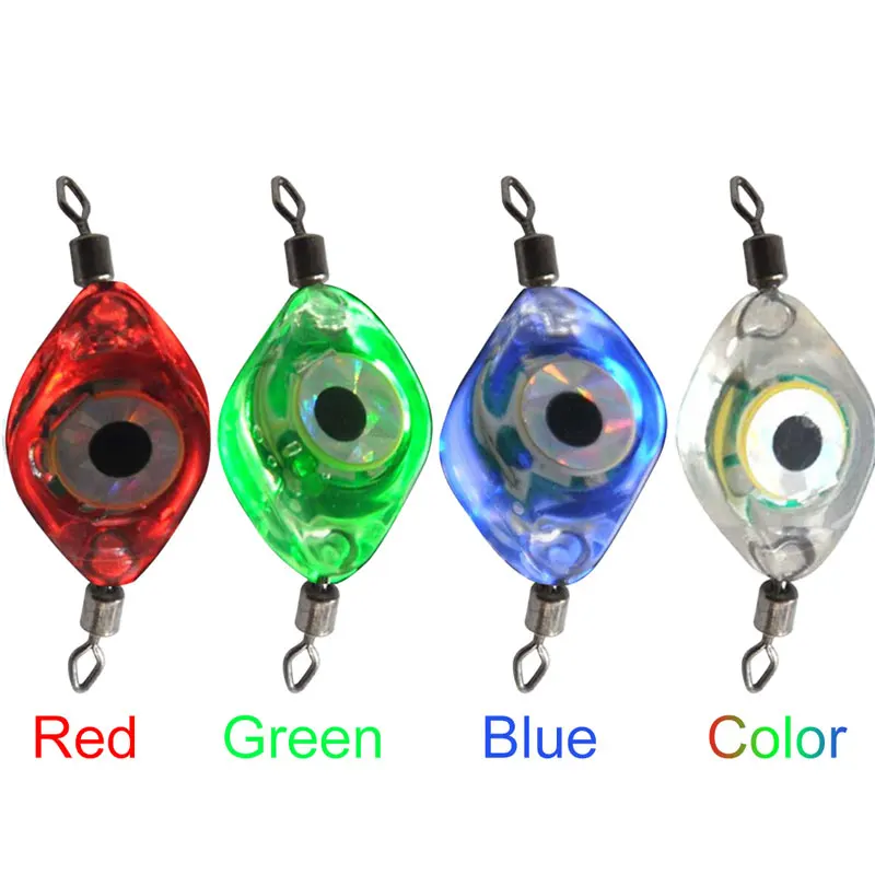 1pc Mini Fishing LED Lure Light Squid Fish Lamp Deep Drop Underwater High Bait Bright Eye Shape Waterproof Sensing Tackle Tools