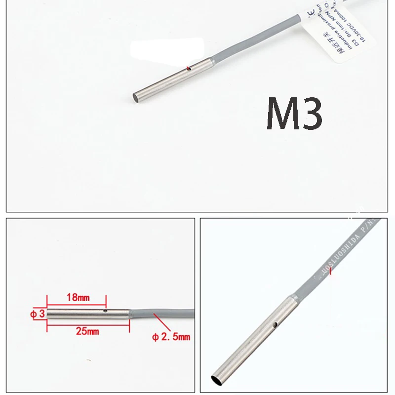 

M3 ultra-miniature inductive proximity switch sensor flush mount NPN PNP