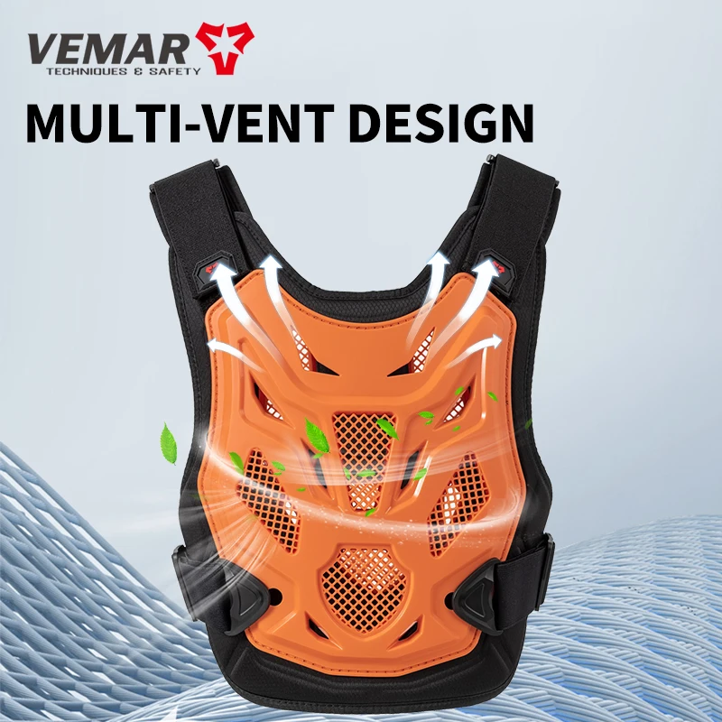 VEMAR Kids Youth Motocross Armor Vest Chest Back Protector All-Season Dirt Bike MTB Riding Protective Gear for Children view 2