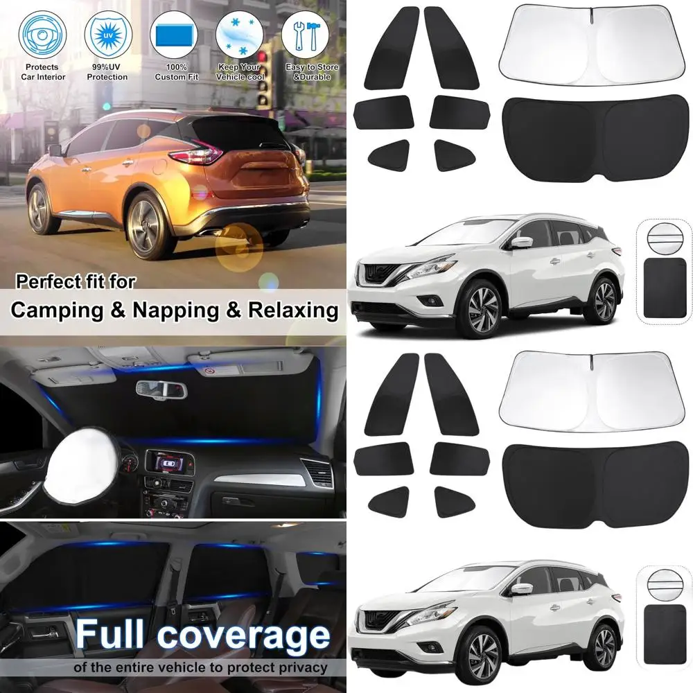 

Nissan Murano 2015-2024 Side & Rear Window Shades, 8-Piece Set for Sun and UV Protection, Ideal for Privacy and Relaxation