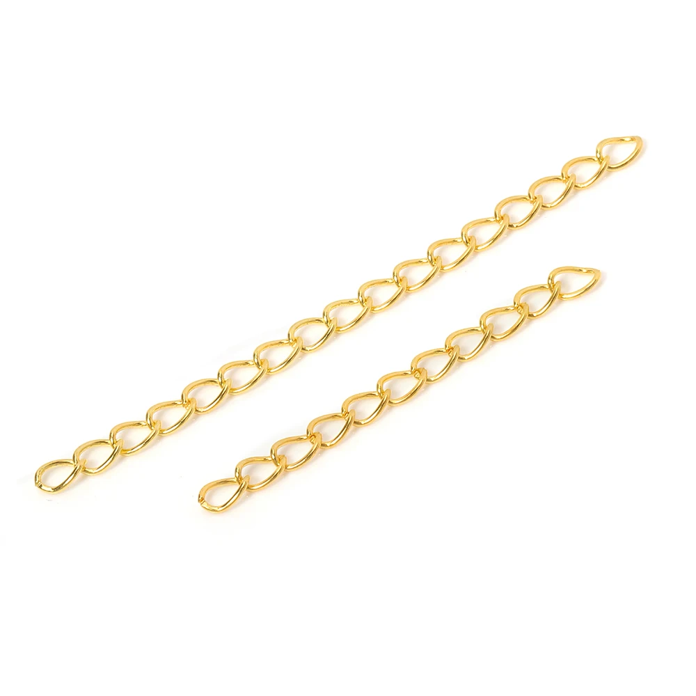 100pcs Extension Chain Necklace 5cm Bulk Bracelet Extended Chains Tail Extender For DIY Jewelry Making Components Wholesale