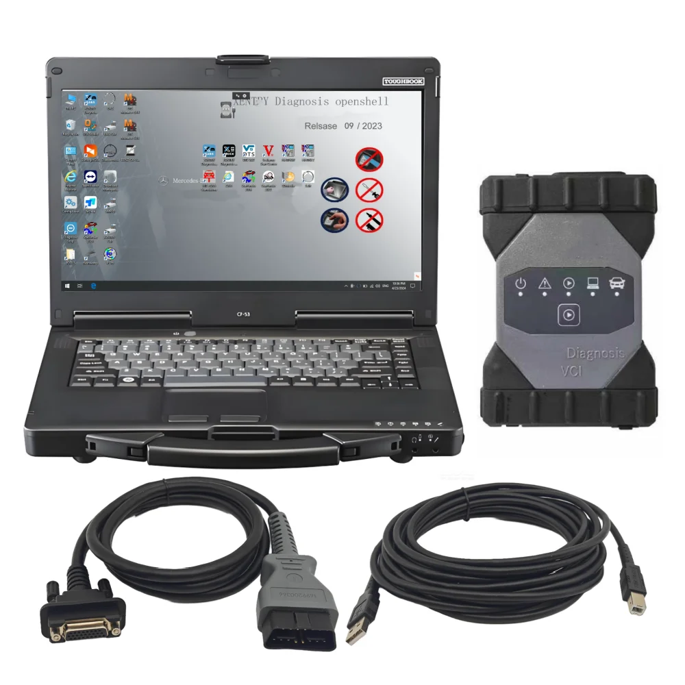 Beste MB Star C6 met laptop CF54 ondersteuning DOIP wifi Multiplexer VCI met V2023.09 SSD software voor Vrachtwagen auto diagnose tool