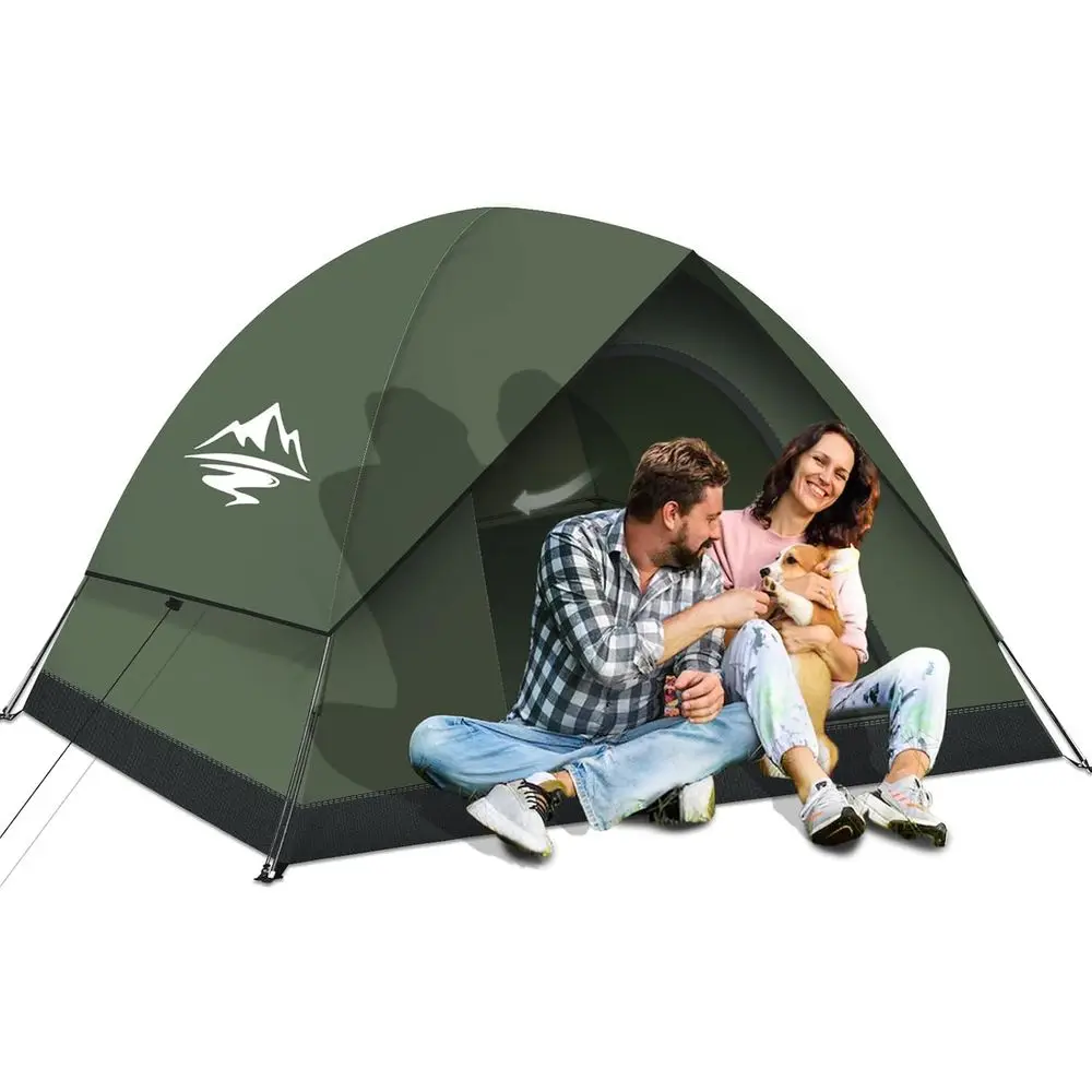 

Палатка для кемпинга Raiy на 2-4 человека, водонепроницаемая и ветрозащитная – Легкая установка, портативное двухслойное укрытие для походов и туризма