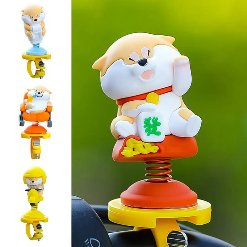 

Electric Cycling Handlebar Pendant Jumping Creative Shaking Anime Doll Cute Dog Handlebars Adorable Accessories Jump up Spring