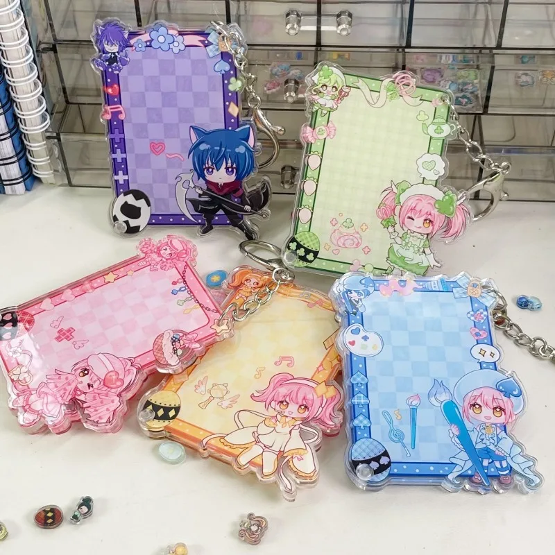 Shugo Chara Anime Keychain Hinamori Amu Tsukiyomi Ikuto Acrylic Key Chain Woman Kawaii Bag Pendent Decor Accessories Collection