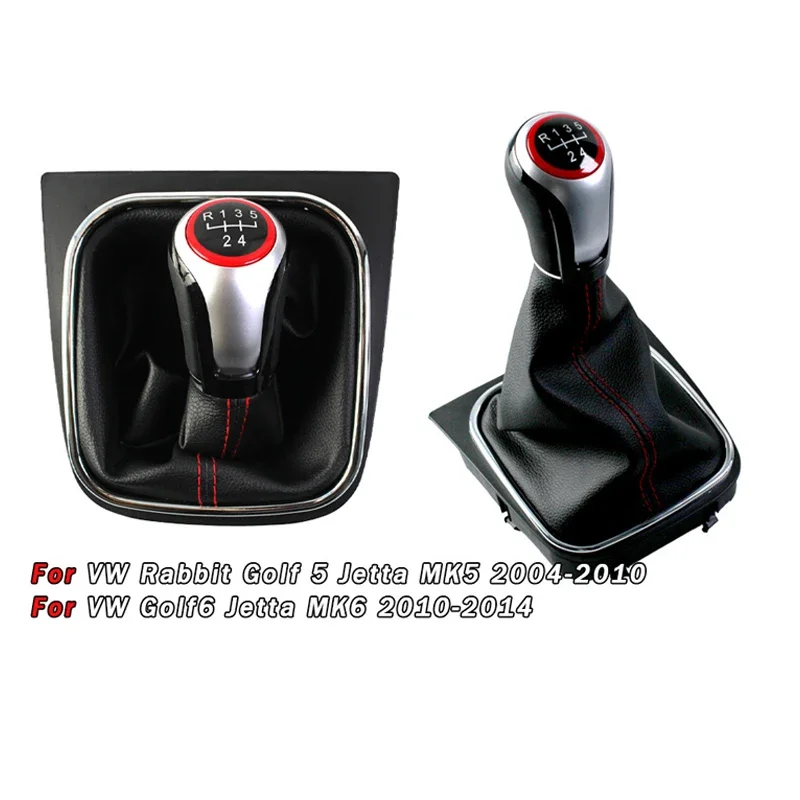 

5/6 Speed Manual Gear Shift Knob & Dust Boot for Volkswagen VW Golf 5/6 & Jetta -Car Transmission Lever Durable Auto Accessories