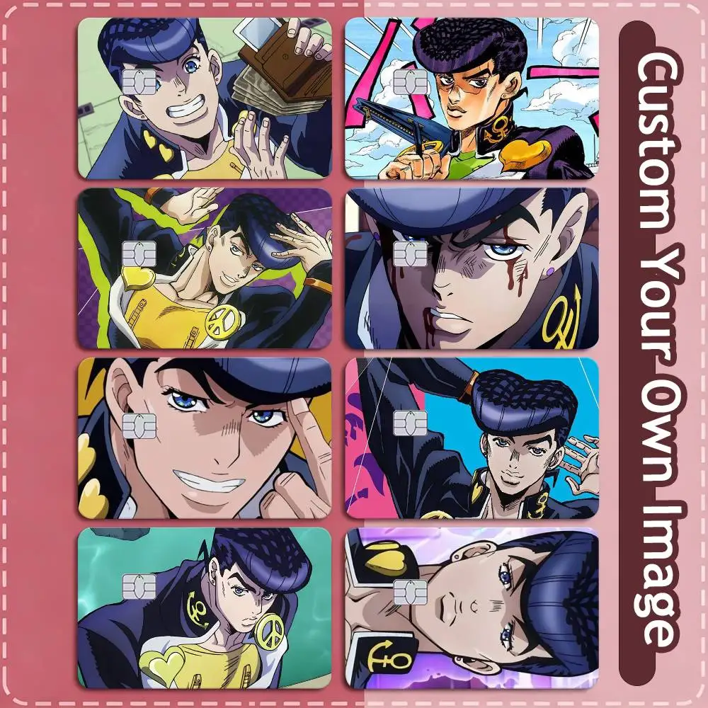 J-JoJo J-Josuke Higashikata  Credit Card HD Stickers Small Chip Waterproof Sticker Game Card Decal Gift