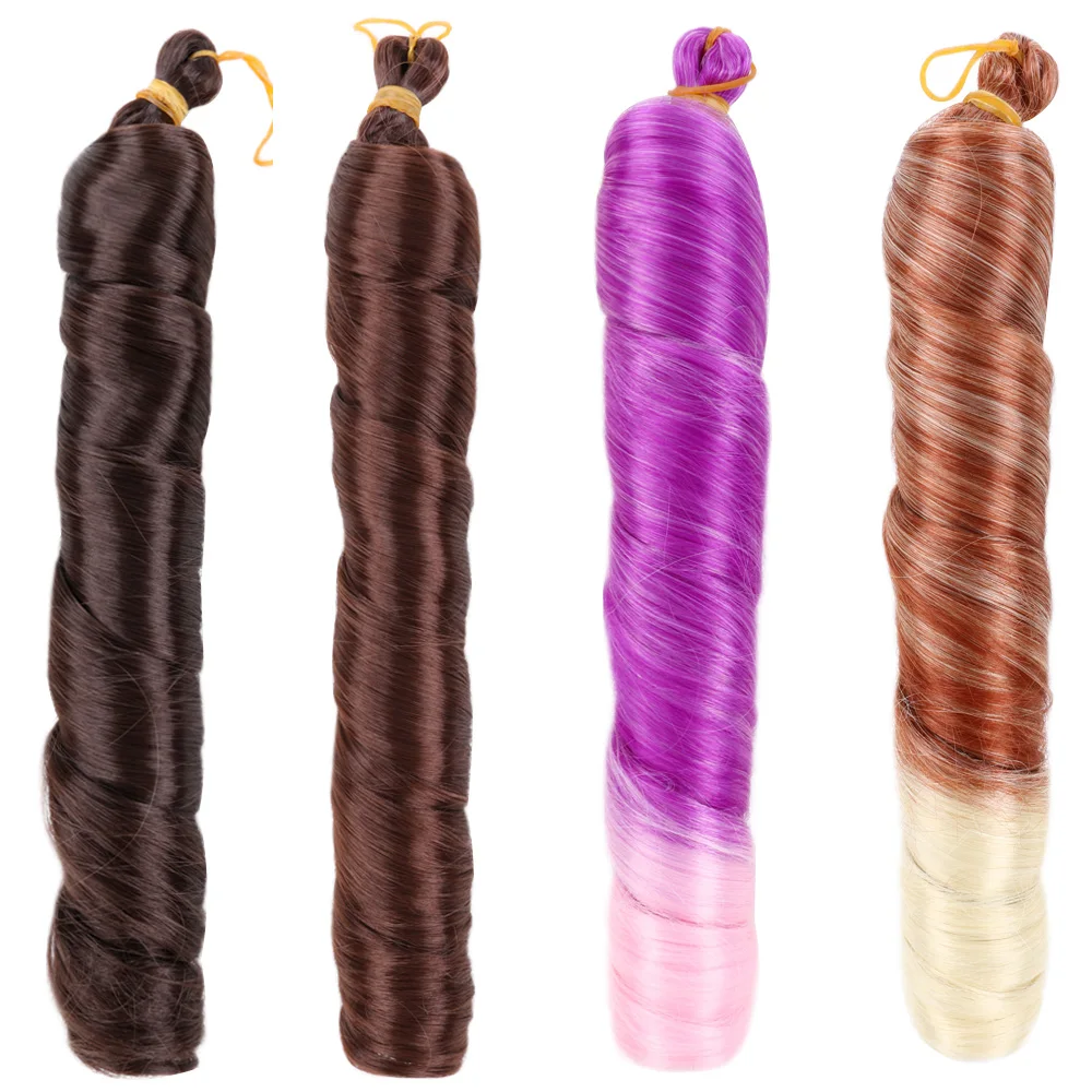 الاصطناعية موجة فضفاضة تجعيد الشعر الفرنسي تجديل وصلات شعر دوامة الضفيرة الضفائر ارتفاع درجة الحرارة أومبير قبل امتدت الكروشيه الشعر