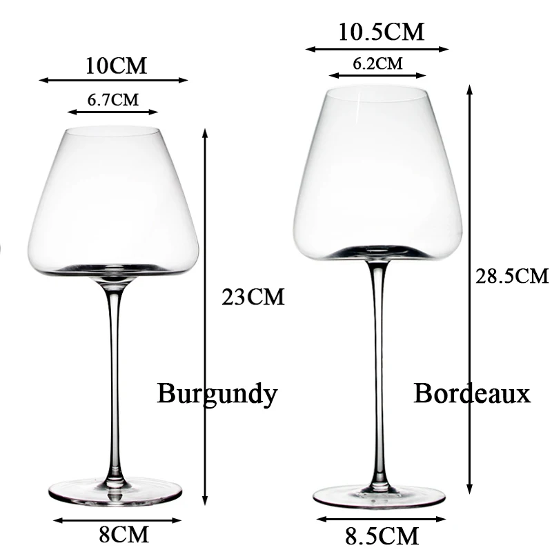 2PCS High-end Large Capacity Bordeaux Burgundy Red Wine Glass Cup Bar Restaurant Wedding Party Wine Set Household Drinkware Gift