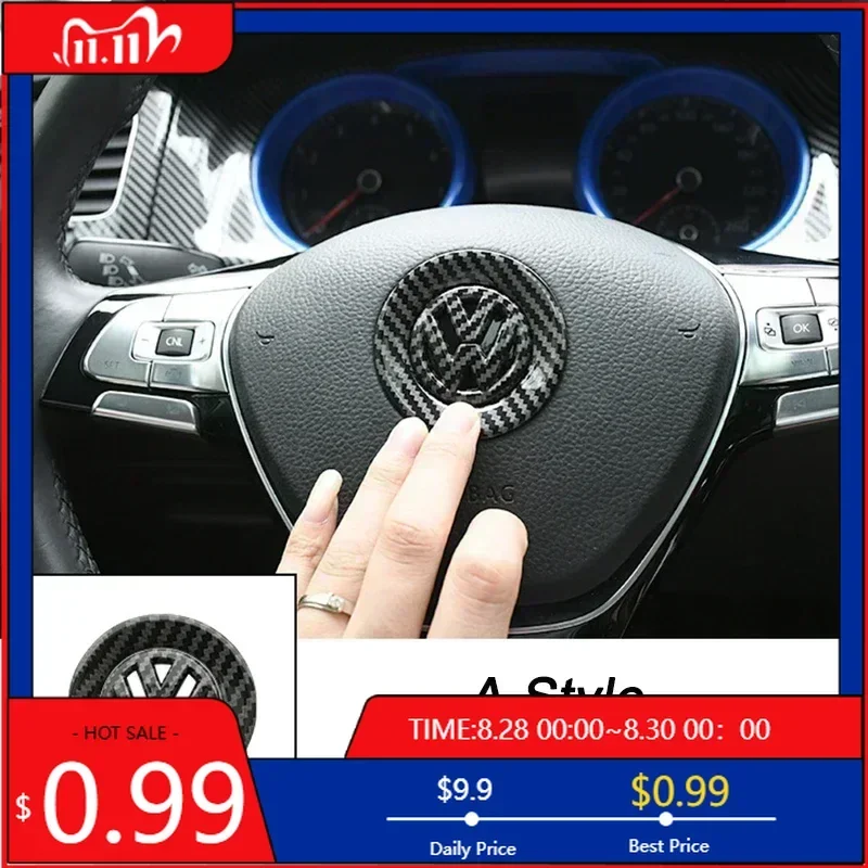 

VW GTI GOLF 2026 Hot For VW VOLKSWAGEN 3D ABS Hollow Out Car Steering Wheel Center Emblem Sticker for Volkswagen Passat MK6 MK7
