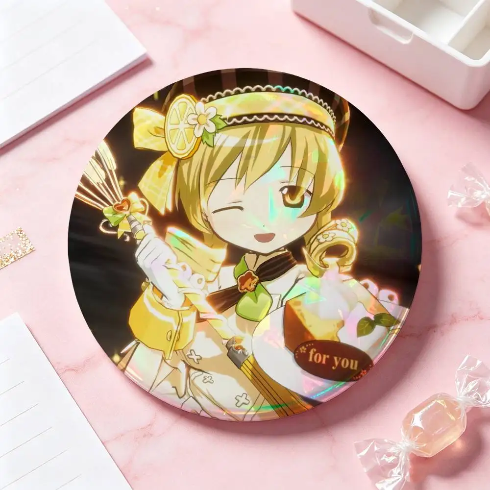 Mami Tomoe Cute Anime Figure Badges 25 32 44 58 75 Mm Round Cosplay Pin Bag Decor Fans Collect Friends Gifts Brooch Souvenir view 6